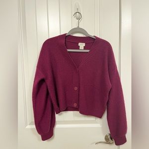 Club Monaco 100% Boiled Cashmere Cardigan - Purple XS